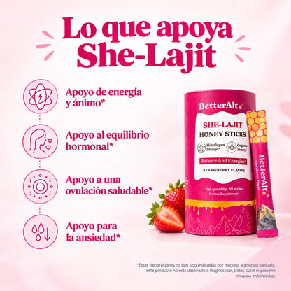 She-Lajit Honey Sticks | Energía y equilibrio con sabor a fresa