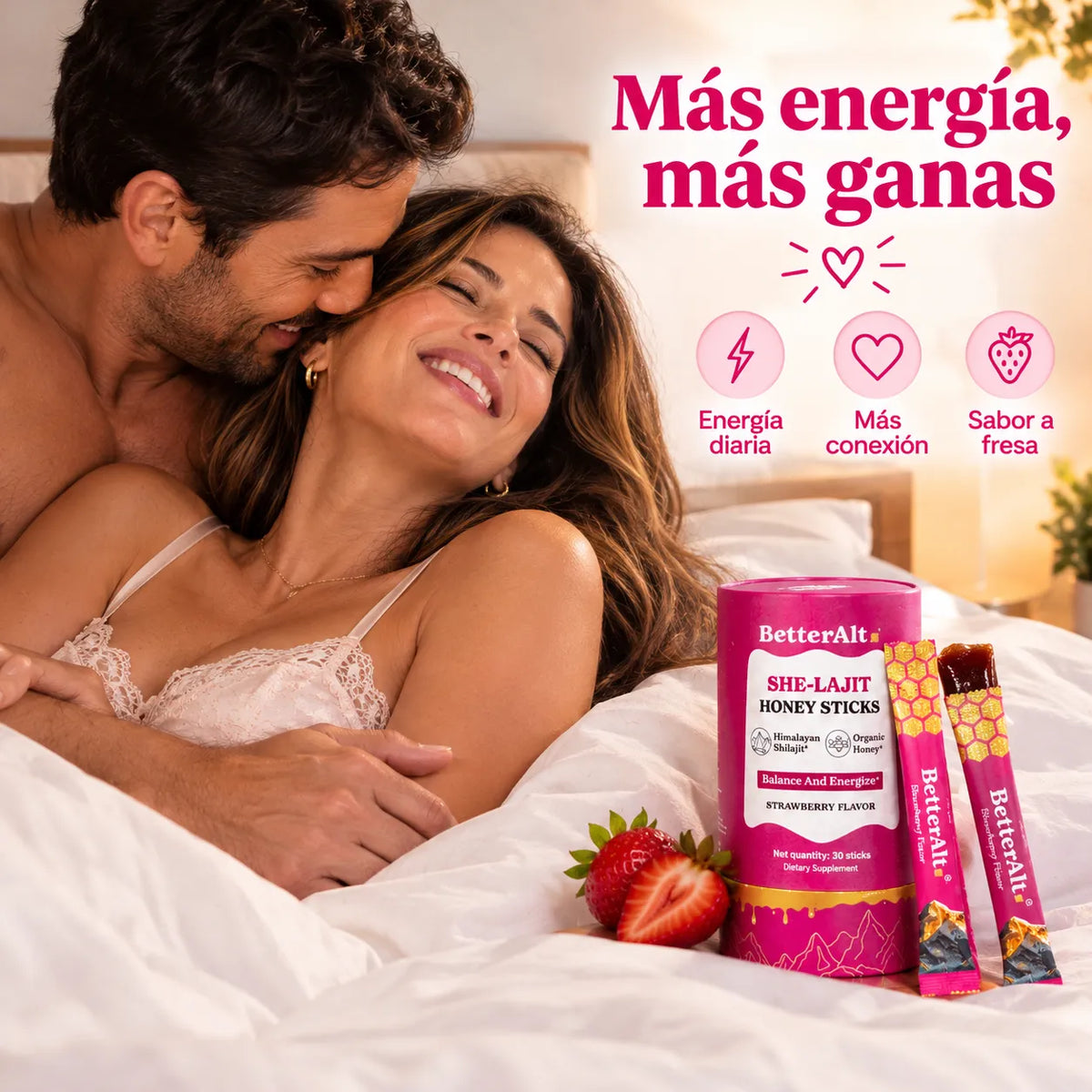 She-Lajit Honey Sticks | Energía y equilibrio con sabor a fresa