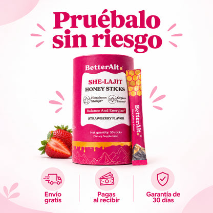 She-Lajit Honey Sticks | Energía y equilibrio con sabor a fresa