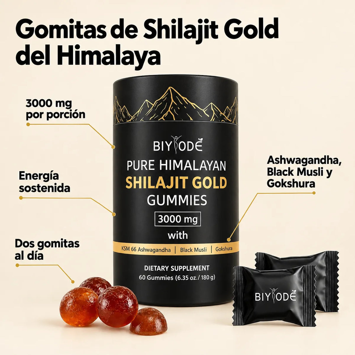 Shilajit Gold Gummies | Más ganas, más ánimo y más cercanía con tu pareja